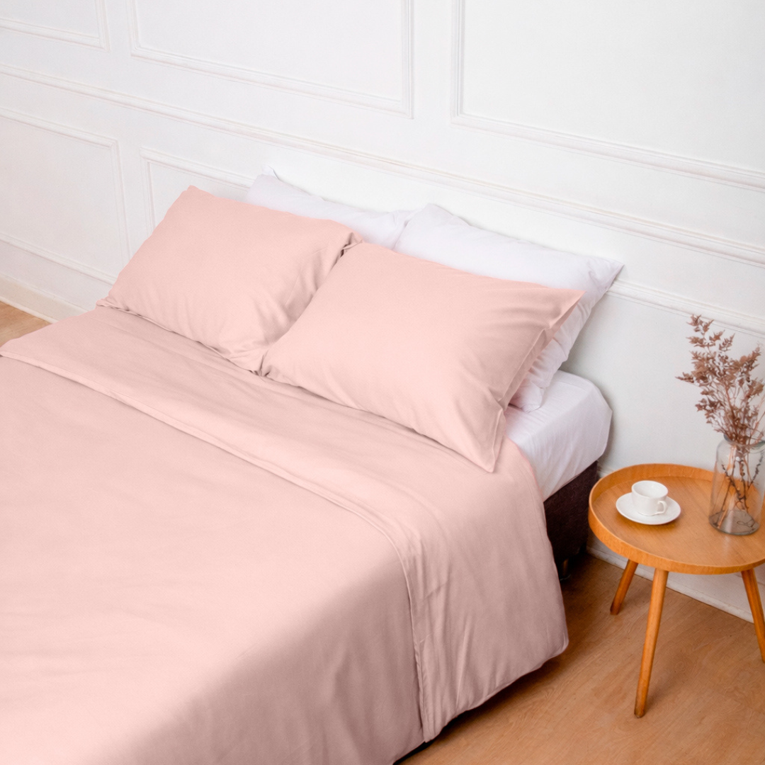 Pack Luxury Premium Light Pink: Plumón + Set de Funda de Plumón de Bambú