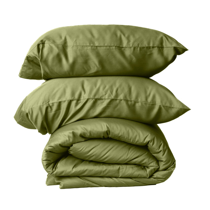 Pack Luxury Premium Avocado Green: Plumón + Set de Funda de Plumón de Bambú - RimboccareLuxury Comfort Perú