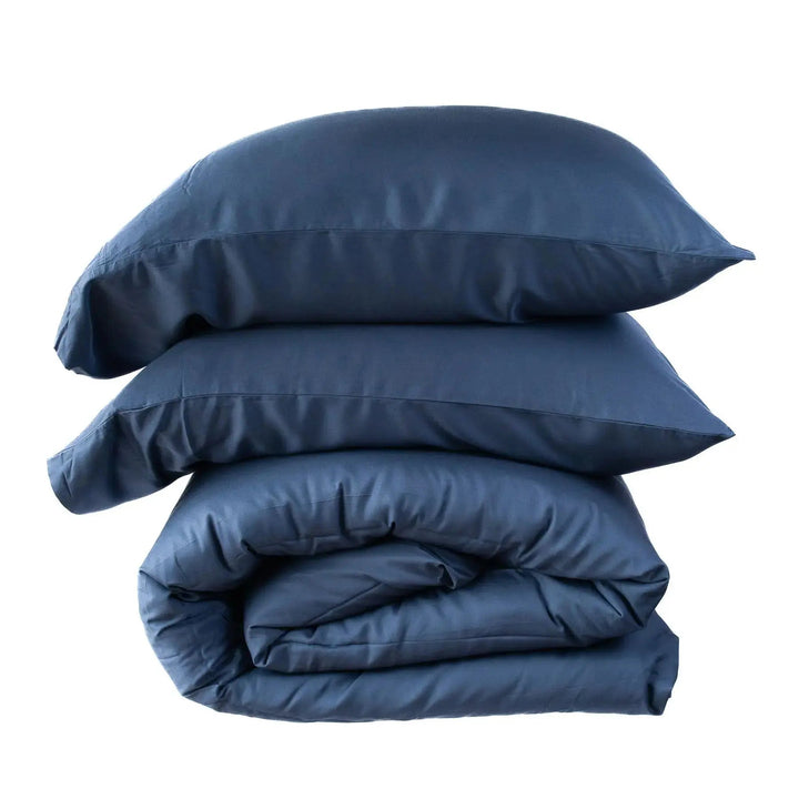 Pack Luxury Premium Azul Marino: Plumón + Set de Funda de Plumón de Bambú - RimboccareLuxury Comfort Perú