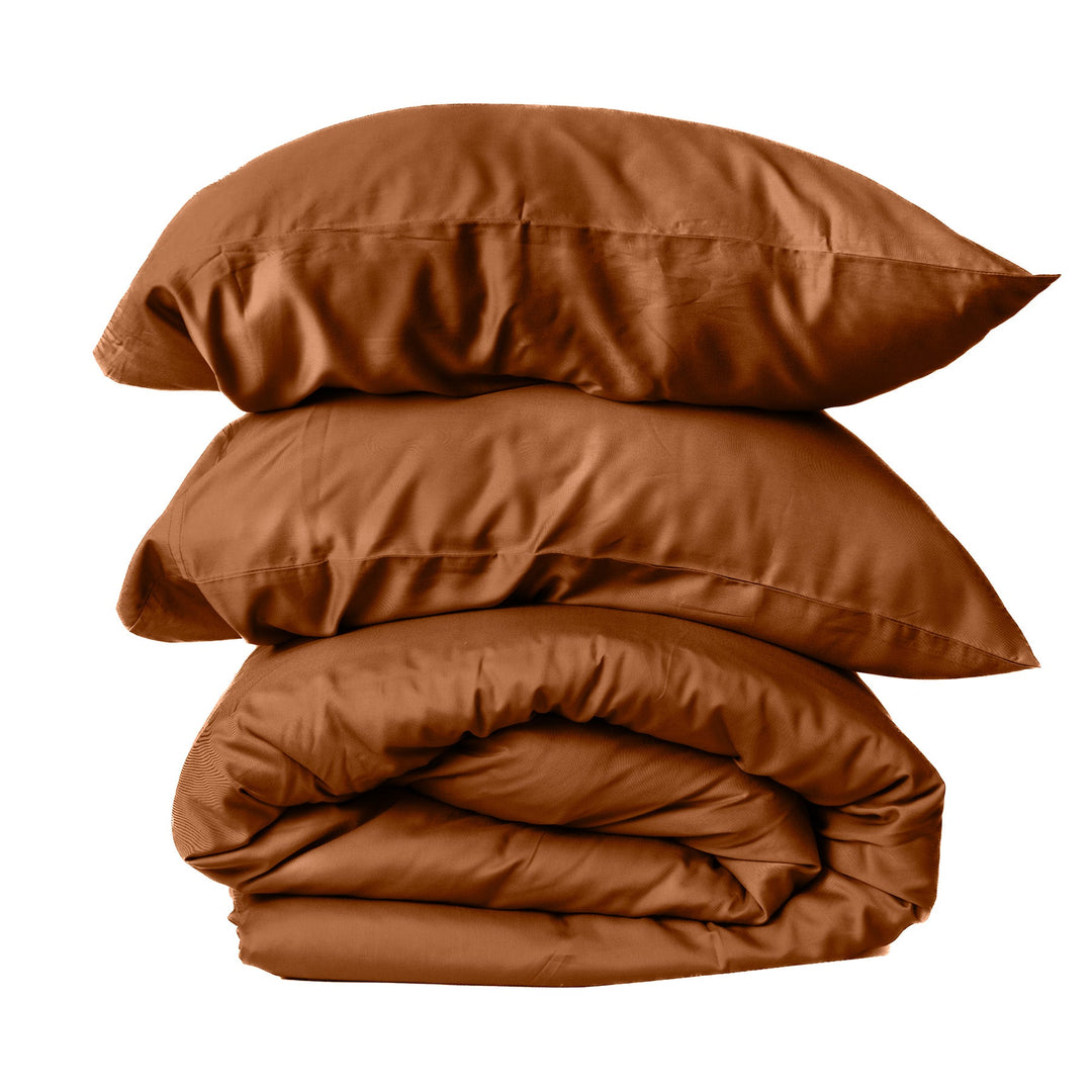 Pack Luxury Premium Caramel Brown: Plumón + Set de Funda de Plumón de Bambú - RimboccareLuxury Comfort Perú