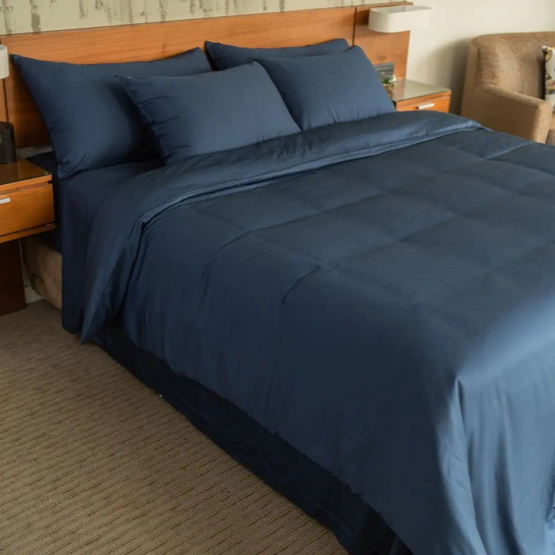 Set de Funda de Plumón de Bambú Premium Azul Marino - RimboccareLuxury Comfort PerúRopa de cama