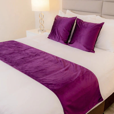 Set Bed Runner Deluxe Púrpura Brillante Luxury Comfort Perú